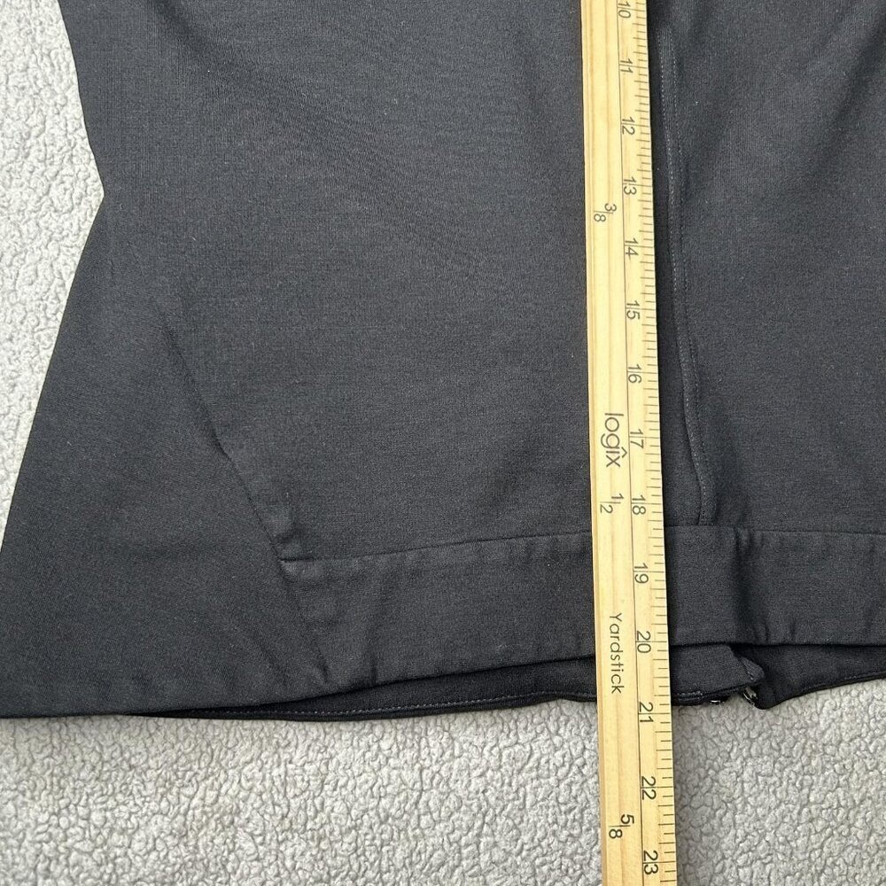 Eileen Fisher Jacket Womens L Black Asymmetrical Zip Ponte Knit Moto Italian - Picture 11 of 11